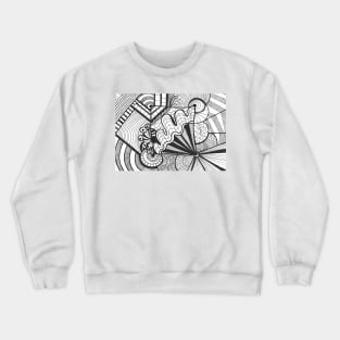 Abstract pattern to print with curves, lines, stripes inspired by zentangle Crewneck Sweatshirt